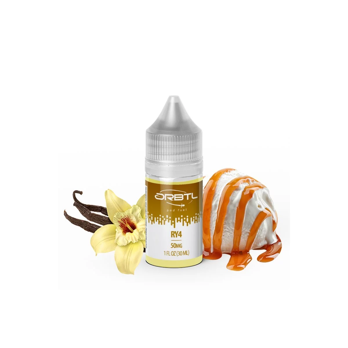 ORBTL RY4 Pod Juice - Rich Caramel Tobacco Flavor | Blaze & Vape